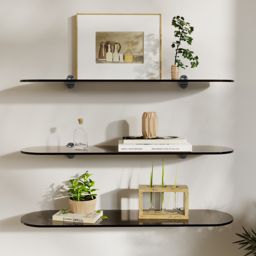 3-Tier Acrylic Wall Mounted Storage Racks Floating Shelves - thumbnail 2