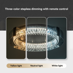 Crystal Dimmable Ceiling Lights 3 Modes LED Flush Mount Light with Remote Control - thumbnail 7