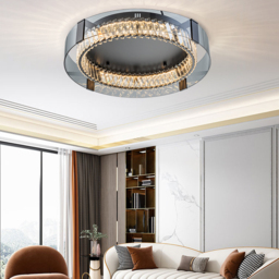 Crystal Dimmable Ceiling Lights 3 Modes LED Flush Mount Light with Remote Control - thumbnail 3