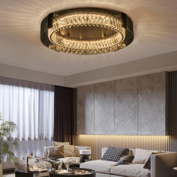 Crystal Dimmable Ceiling Lights 3 Modes LED Flush Mount Light with Remote Control - thumbnail 5