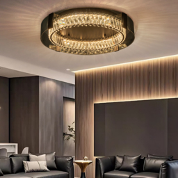 Crystal Dimmable Ceiling Lights 3 Modes LED Flush Mount Light with Remote Control - thumbnail 4