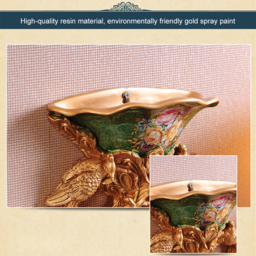 European Style Luxury Wall Hanging Carved Gold Artificial Flowers in Vase - thumbnail 9