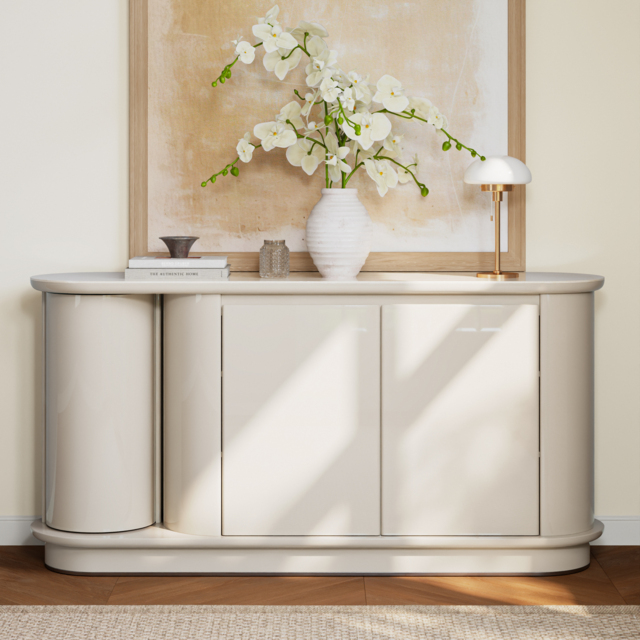 Modern 160 cm Faux Travertine Sintered Stone Sideboard - image 1