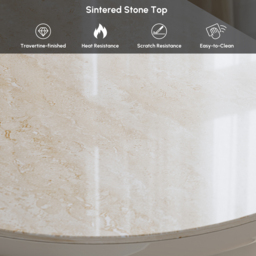Modern 160 cm Faux Travertine Sintered Stone Sideboard - thumbnail 7
