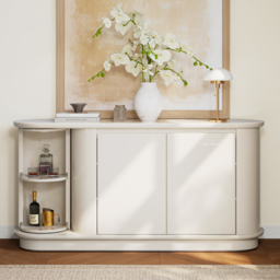 Modern 160 cm Faux Travertine Sintered Stone Sideboard - thumbnail 3