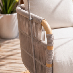 Costra Aluminum and Handwoven Rope Garden Hanging Swing Chair Single Seater - thumbnail 5