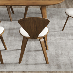 Mid-Century Dining Chairs Upholstered Faux Leather Walnut Set of 2 Dining Room Chairs - thumbnail 7