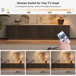 Aura 210 cm Ash Wood Fluted Smoked Brown TV Stand with Sintered Stone Top - thumbnail 8