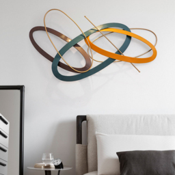 Modern Geometric Metal Wall Decor Overlapping Creative Wall Art Multi-colour Living room - thumbnail 5