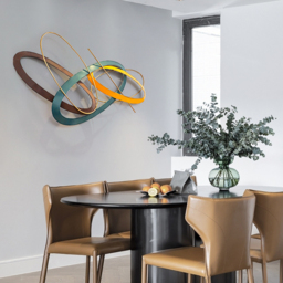 Modern Geometric Metal Wall Decor Overlapping Creative Wall Art Multi-colour Living room - thumbnail 6