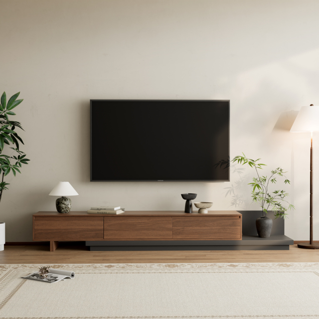 Fero Walnut Extendable TV Stand with 3 Drawers(200 - 360 cm) - image 1