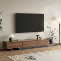 Fero Walnut Extendable TV Stand with 3 Drawers(200 - 360 cm) - thumbnail 3