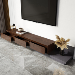 Fero Walnut Extendable TV Stand with 3 Drawers(200 - 360 cm) - thumbnail 7