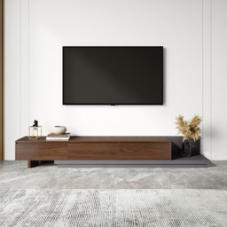 Fero Walnut Extendable TV Stand with 3 Drawers(200 - 360 cm) - thumbnail 5