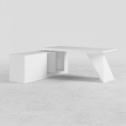 Modern White L-Shape Executive Left Hand Desk & Office Chair Set  (1800mm) - thumbnail 7