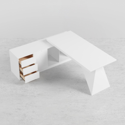 Modern White L-Shape Executive Left Hand Desk & Office Chair Set  (1800mm) - thumbnail 6