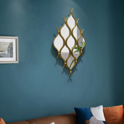 1000mm Glam Irregular Geometric Gold Metal Abstract Wall Mirror for Entryway - thumbnail 5