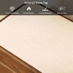 203cm Ash Wood Walnut TV Stand with Sintered Stone Top, Drawers & LED - thumbnail 9