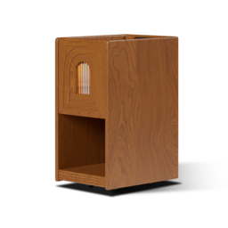 Rustic Narrow Smart Bedside Table Cherry Bedside Table with Sensor Light & USB Port - thumbnail 9
