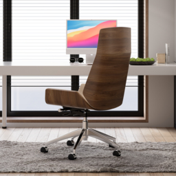 Khaki Faux Leather Office Chair Desk Chair with Wheels & Adjustable Height - thumbnail 5