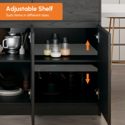 205 - 270 cm Extendable Kitchen Island with Doors & Drawers Sintered Stone Top - thumbnail 9