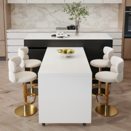205 - 270 cm Extendable Kitchen Island with Doors & Drawers Sintered Stone Top - thumbnail 6