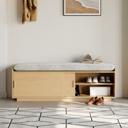 2 Doors Shoe Storage Entryway Bench Wooden Shoe Rack (1350mm) - thumbnail 3