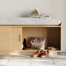2 Doors Shoe Storage Entryway Bench Wooden Shoe Rack (1350mm) - thumbnail 4