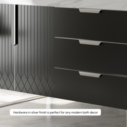 Aro 900mm Black Freestanding Ceramics Basin Bathroom Vanity Drawers Faux Marble Top - thumbnail 7