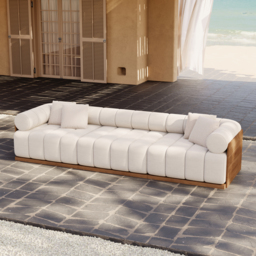 Resaro Teak Wood Deep-Seat 3-Seater Outdoor Sofa - thumbnail 7