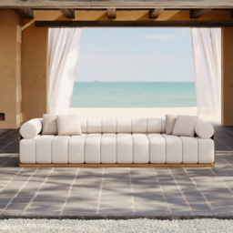 Resaro Teak Wood Deep-Seat 3-Seater Outdoor Sofa - thumbnail 2