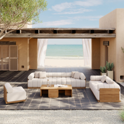 Resaro Teak Wood Deep-Seat 3-Seater Outdoor Sofa - thumbnail 5