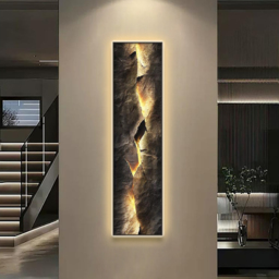 Modern Abstract LED Wall Art with Backlit Light Unique Textured Design for Living Room Home Decor - thumbnail 3