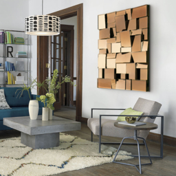 100 cm Brown Glass Wall Mirror Geometric Decorative Mirror Vertical & Horizontal Mounting - thumbnail 3