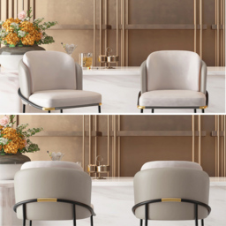 Linenic Modern PU Leather Breakfast Bar Stool with Back Counter Height Stool with Footrest in Beige & Orange 2-Pieces - thumbnail 5