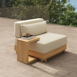 9-Pieces Versatile Whole Teak Luxury Modular L-Shaped Garden Patio Sectional Sofa Set in Beige with Coffee Table and Cushions - thumbnail 8