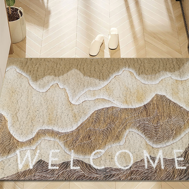 600mm x 900mm Natural Scenery Morden Novelty Non-slip Front Door Mat PVC Entryway Rug - image 1