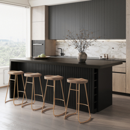 183 cm Kitchen Islands Marble Veneered Top Black Modern with Storage Kitchen Cabinet - thumbnail 3