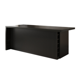 183 cm Kitchen Islands Marble Veneered Top Black Modern with Storage Kitchen Cabinet - thumbnail 7