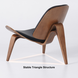 Leather Walnut Tripod Accent Chair - thumbnail 7