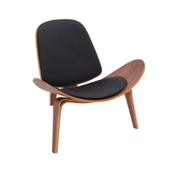 Leather Walnut Tripod Accent Chair - thumbnail 5