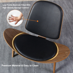 Leather Walnut Tripod Accent Chair - thumbnail 6