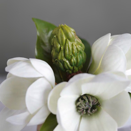 Fashionable Artificial Flowers in Vase Faux Magnolia Gold Glass Ball Vase Set - thumbnail 9