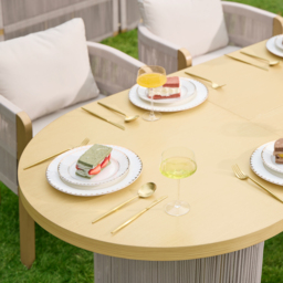 7 PCS Outdoor Extendable Dining Set, Farmhouse Style Extendable Outdoor & Yard Dining Table Set with 6 Woven Armchairs for 4 to 6 Person - thumbnail 7