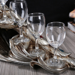 Vintage Peacock Wine Glass Rack Tabletop Wine Bottle Holder in Antique Silver - thumbnail 4