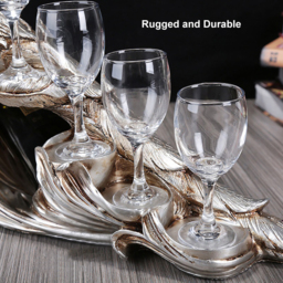 Vintage Peacock Wine Glass Rack Tabletop Wine Bottle Holder in Antique Silver - thumbnail 8