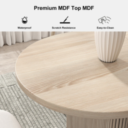 Fluve 160 cm - 200 cm Oval Extendable Whitewash Dining Table Butterfly Leaf 6-10 Seater - thumbnail 4