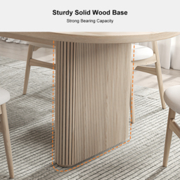 Fluve 160 cm - 200 cm Oval Extendable Whitewash Dining Table Butterfly Leaf 6-10 Seater - thumbnail 5