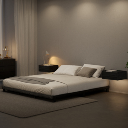 Japanese Style Queen Low Bed Frame Black Floor Bed - thumbnail 4
