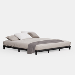 Japanese Style Queen Low Bed Frame Black Floor Bed - thumbnail 9